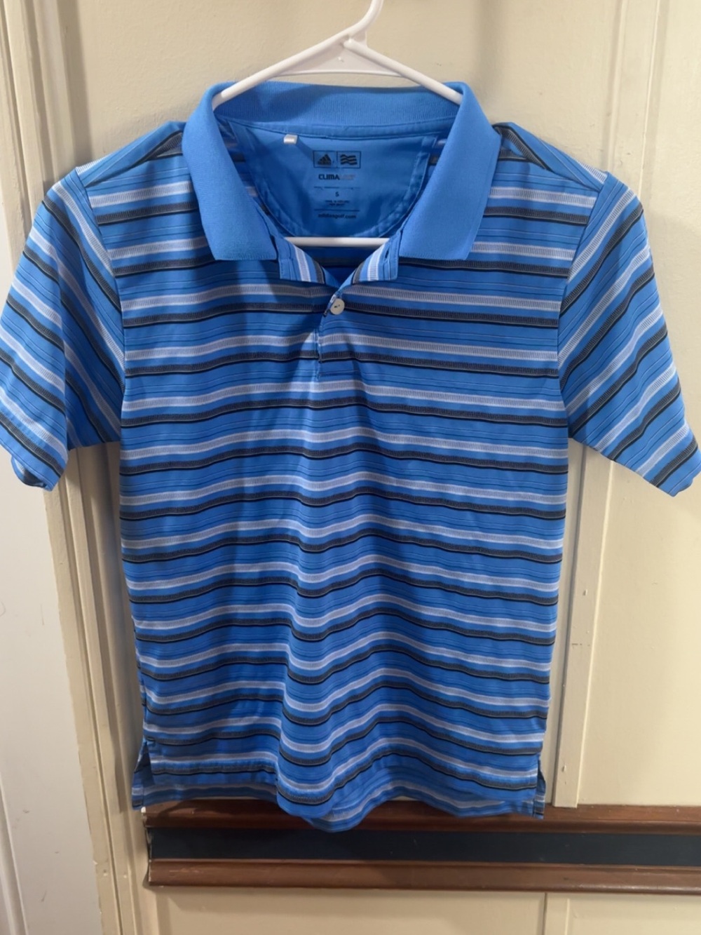 adidas Blue Striped Polo Shirt for Kids